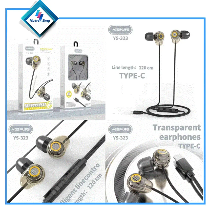 YESPLUS YS-323C Transparent Music Earphones (Volume & Microphone control)