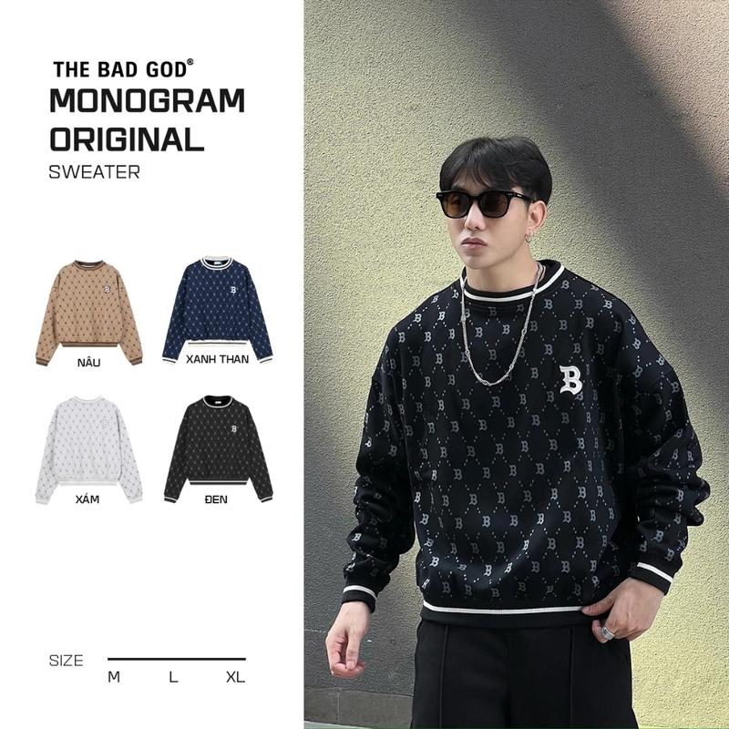 Áo sweater dài tay The Bad God Monogram Original - Menswear Bear Tay Dài 