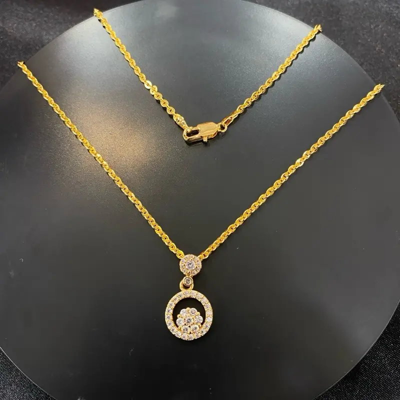 Kalung simpel plus liontin mata bulat full 3
