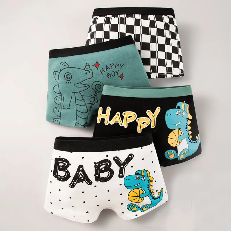 BOBOHO - (1PCS) Pakaian Dalam / Celana Boxer Anak Laki-Laki Motif Kartun Lucu Bahan Katun Lembut / Celana Dalam Anak Laki-Laki 3