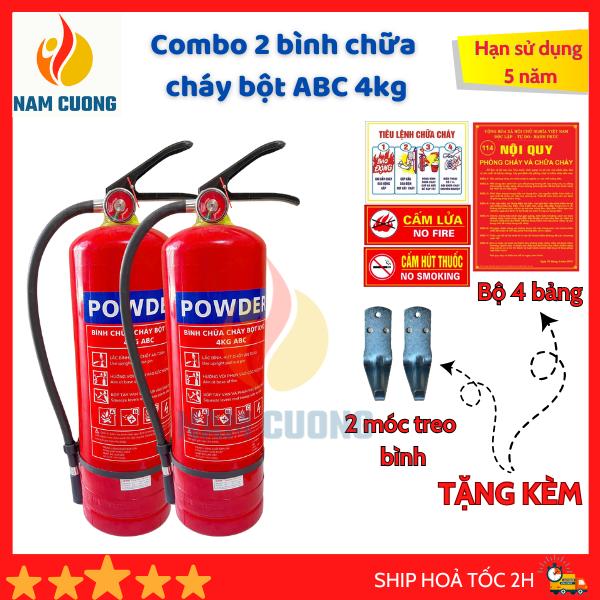 [ TẶNG NỘI QUY TIÊU LỆNH ] Combo Bình chữa cháy ABC 4 kg, bình cứu hoả trang bị cho gia đình văn phong công ty, nhà trọ đùng để pccc