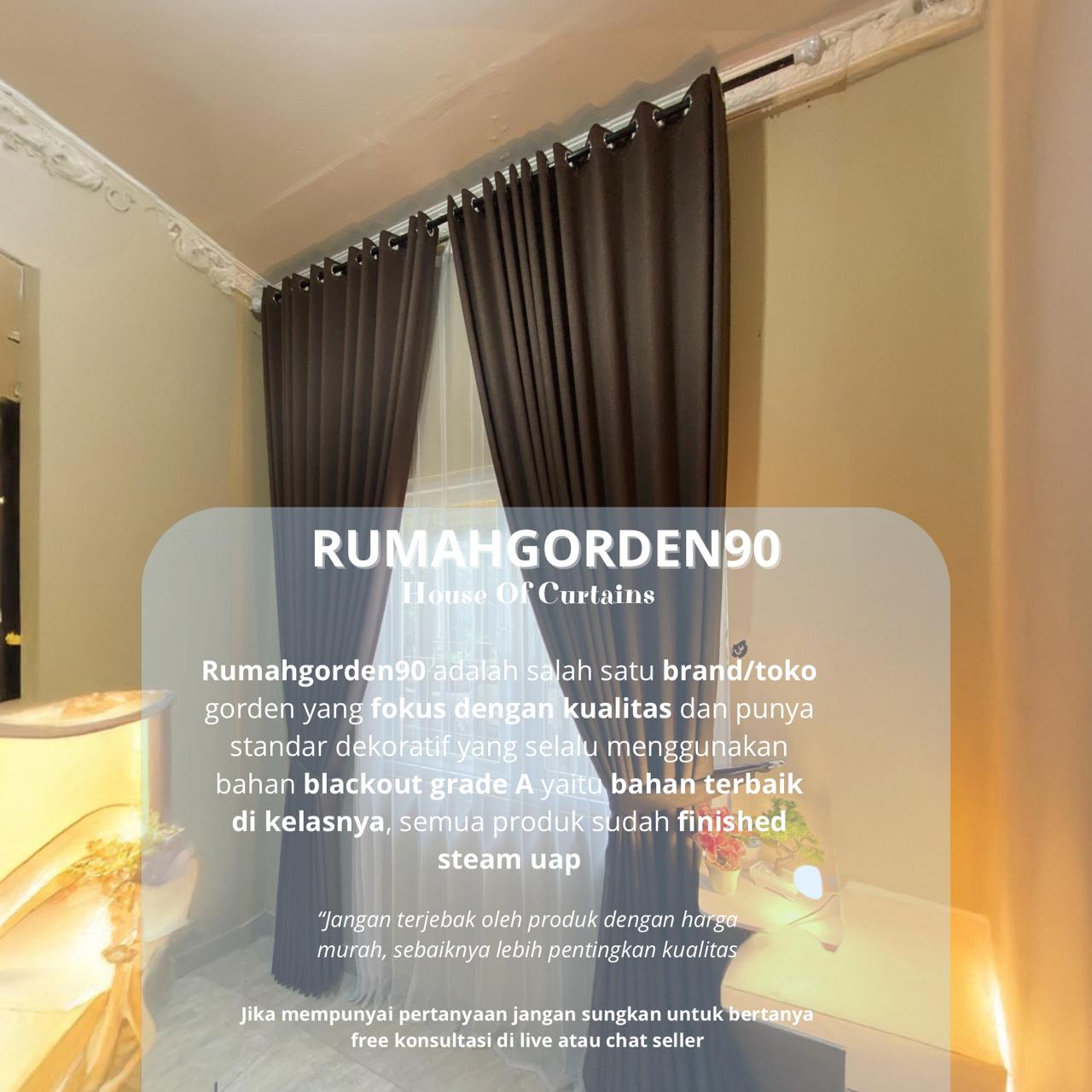 Gorden Jendela Dan Pintu Kamar Aesthetic Gordeng Penyekat Ruang Tamu Minimalis Polos Bahan Blackout Tebal Serat Embos sudah terdapat Tali