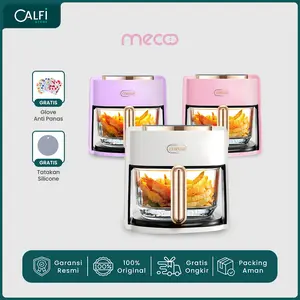 Mecoo Most Aesthetic Transparan Air Fryer Digital 650 Low Watt SNI Hemat Listrik & Anti Jeglek Mesin Penggorengan Tanpa Minyak Kado | Air Fryer Transparant Mecoo