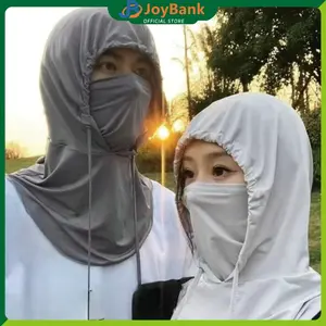 Topi Masker Balaclava 3In1 Ice Silk Anti UV UPF50+ Untuk Motor Bersepeda Hiking Bernapas Nyaman Pelindung Wajah Leher Bandana Buff Abu Tua Hitam Pink