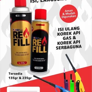 isi ulang korek api bara/refill gas serba guna ukuran 235gr