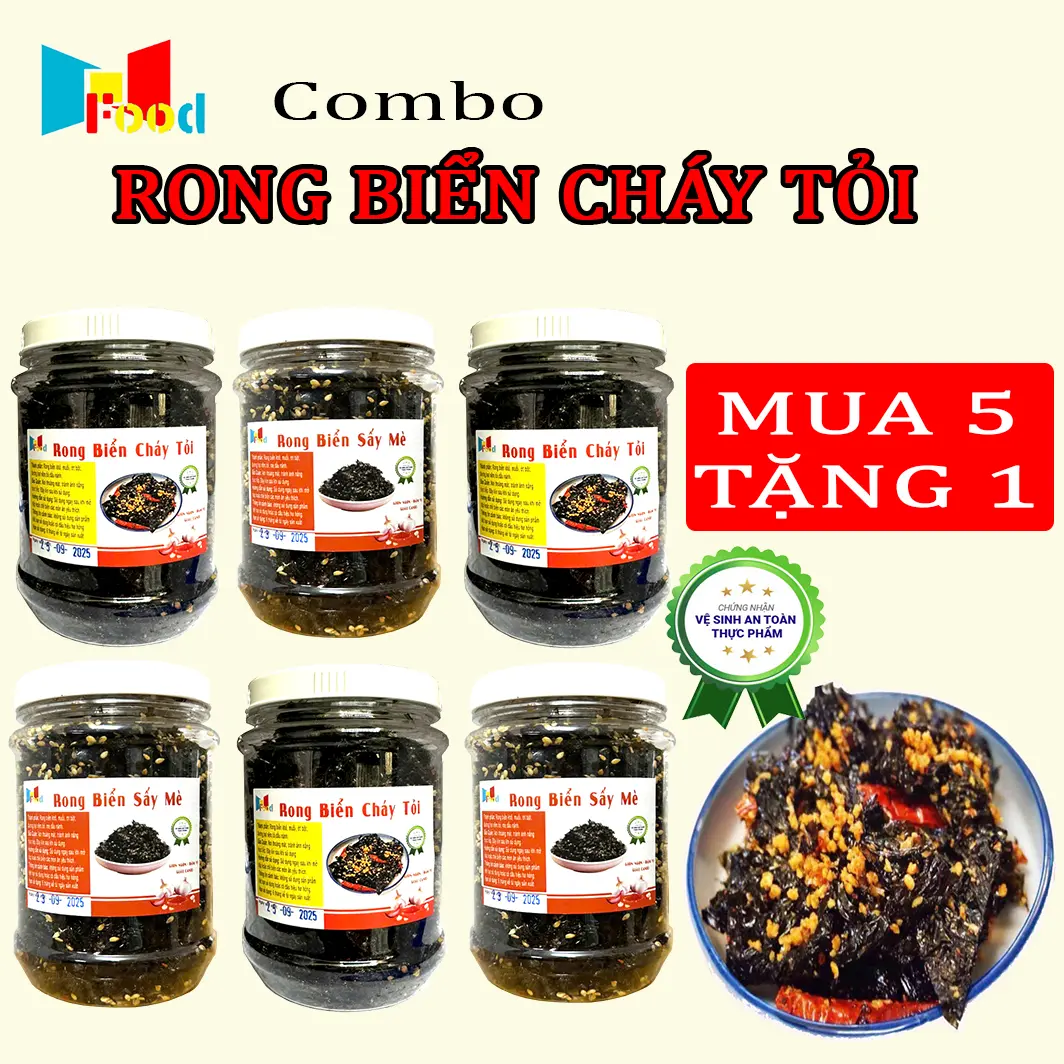 Rong Biển Sấy Giòn ( Trộn Cơm Cháy Tỏi & Sấy Mè ) Giàu Canxi Dinh Dưỡng