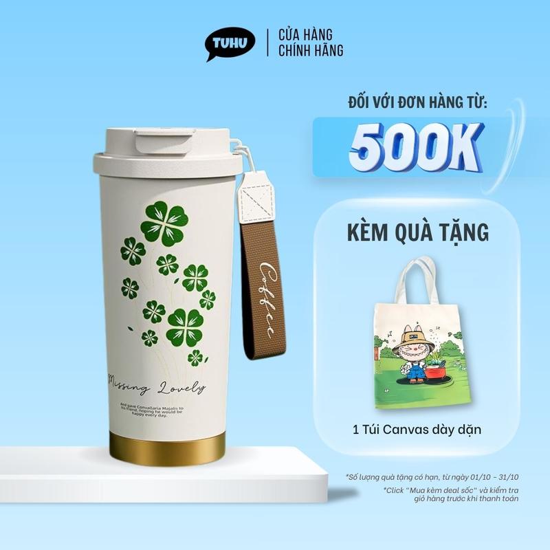 Ly giữ nhiệt khắc tên FLOWER 500ml, cốc giữ nhiệt inox 316 lót gốm cao cấp – TUHUHOUSE
