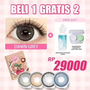 [Beli 1 Gratis 2] Mysticeys Softlens Mata Lensa Kontak NATURAL LOOK 14.0mm-14.5mm (NORMAL) ：1 pasang Softlens +Air Pencuci Softlens 60ml+Lens Case