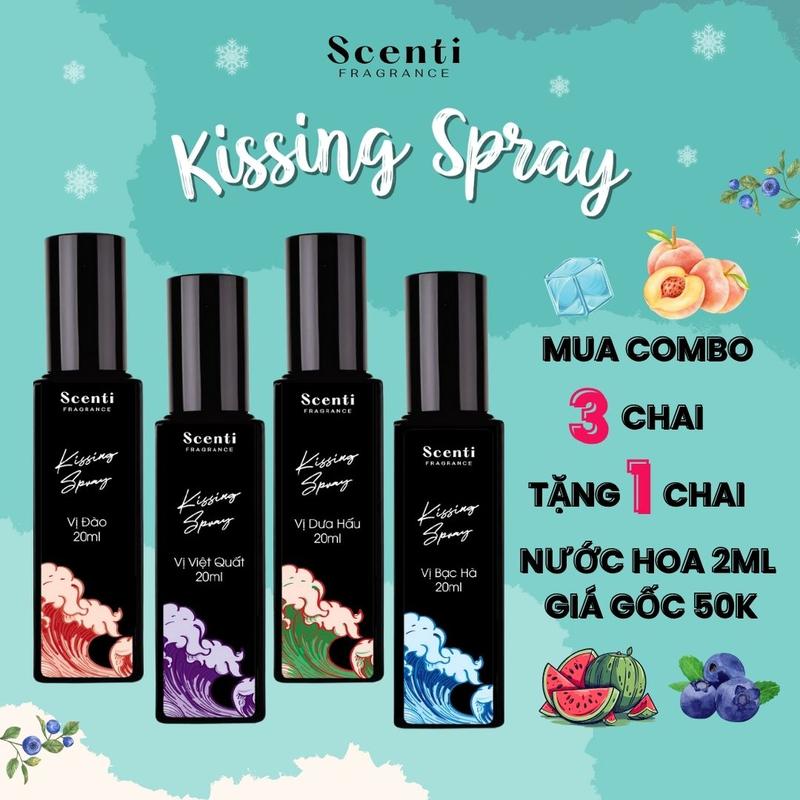 Xịt Thơm Miệng SCENTI Xịt Hôn Vị Trái Cây Bạc Hà Thơm Ngon Tươi Mát Chai Lớn 20ml Xịt Miệng