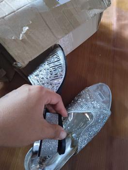 Product Review of KAKEN SICI SANDAL PESTA WANITA SANDAL HAK TAHU MOTIF PAYET IMPORT HAK BUNGKUS 3 CM YD 012 from T**7 0