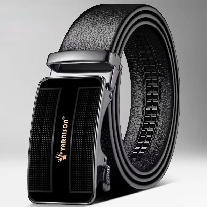Yarrison Xero Black Ikat Pinggang / Sabuk Pria Kulit Stainless Men Belt