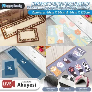 (HF) X AKUYESI Keset Dapur 2in1 Kitchen Karet Anti Slip 40x60cm & 40x120cm / High Quality