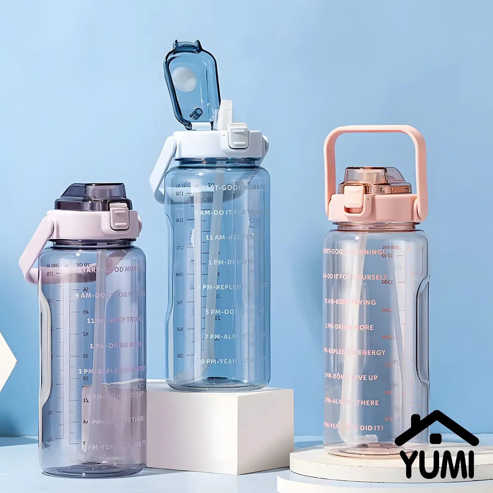 (YS) COD Botol Minum 2 Liter Viral Tumbler 2000mL Bening Gratis Sticker YS Bottles Kitchenware Water