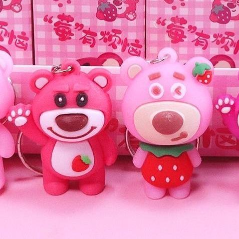 Blind Box Gantungan Kunci LOTSO, Gantungan Kunci Kotak Buta Toy Story Lucu Beruang Pink Free Box 3