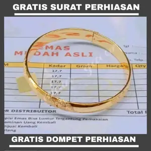 Gelang Tangan Wanita Motif Bangle Dengan Lapisan Emas Muda Asli Gratis Dompet Dan Surat Perhiasan Dari Toko