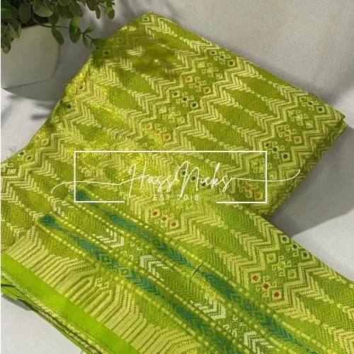 Warna Hijau Stabilo Kain Songket Thailan - Jenis Kain Tradisional