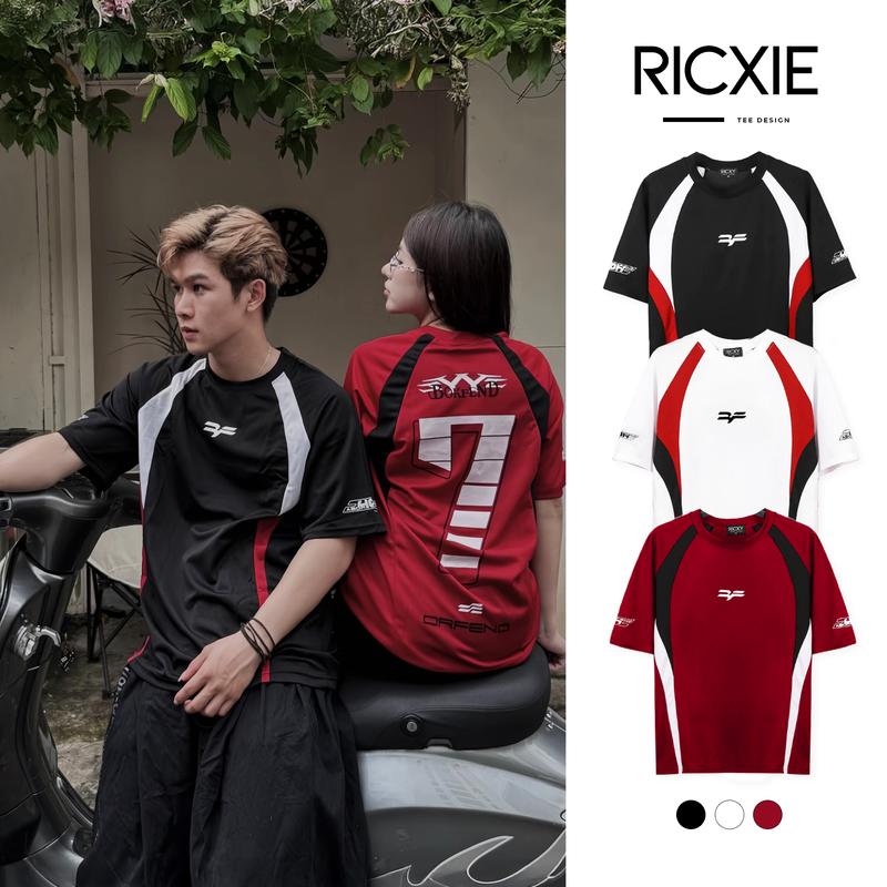 Áo Thun Nam Nữ SỐ 7 Unisex Form Rộng Tay Phối - Top Áo Thun Cổ Tròn Menswear Women Đen