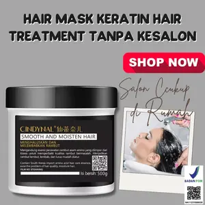CINDYNAL SMOOTH AND MOISTEN HAIR MASK Film No Steaming Anti Dehidrasi / Pelurus Rambut