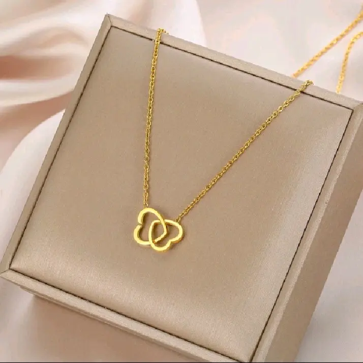 Kalung Titanium Wanita Love emas Rantai Nuri 99%Authentic Premium Import Gold Hitam Perhiasan 2