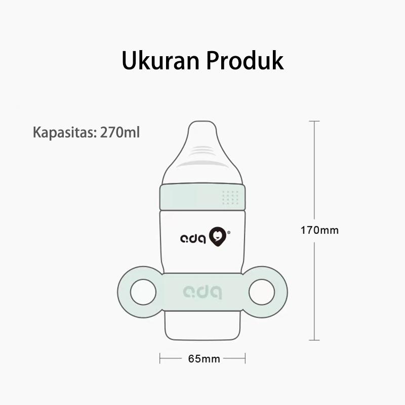 Botol Persegi Bayi Anti Perut Kembung Botol Penyimpanan Makanan Bayi Mulut Lebar 270ml C437