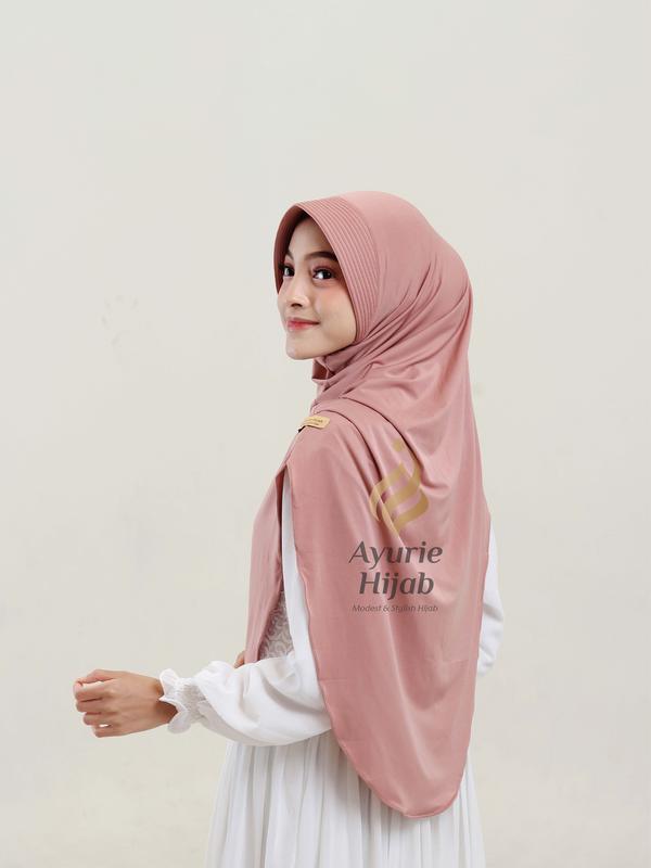 AYURIE - Mala Instan Hijab Ped Syar'i Jersey Premium Oval Simpel langsung Slup Kerudung Nyaman Adem Anti Ribet Mulsim Khimar Sporty 6