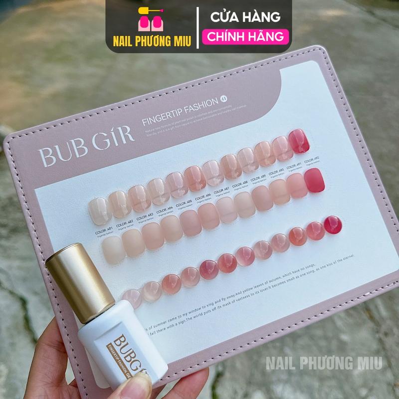 Set Sơn Gel Màu Nude BUBGIR 12 Màu Số 41 Tông Nâu thạch trà sữa Nude, Hồng Nude đậm , Đỏ Nude Chai 15ml Làm Nail Siêu Bóng Đặc Mướt, Tặng Bảng Màu BUB GiR Chính Hãng