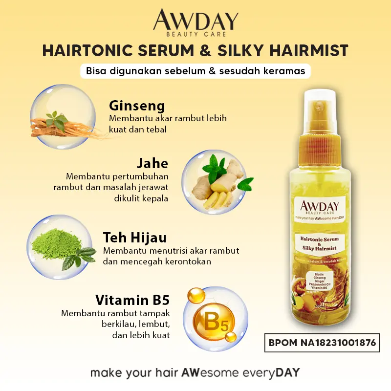 AWDAY Hairtonic Serum & Silky Hairmist 100ml 1