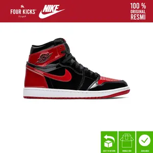 Nike Jordan 1 Retro High OG Patent Bred Unisex 555088-063 - 100% ORIGINAL RESMI