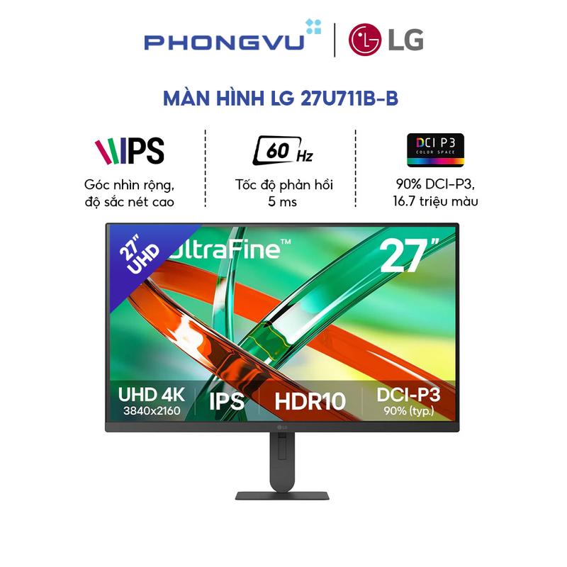 Màn Hình LG UltraFine 27U711B-B 27 inch - 4K UHD - IPS 60Hz - HDR10 - DCI-P3 90% - BH 24 Tháng