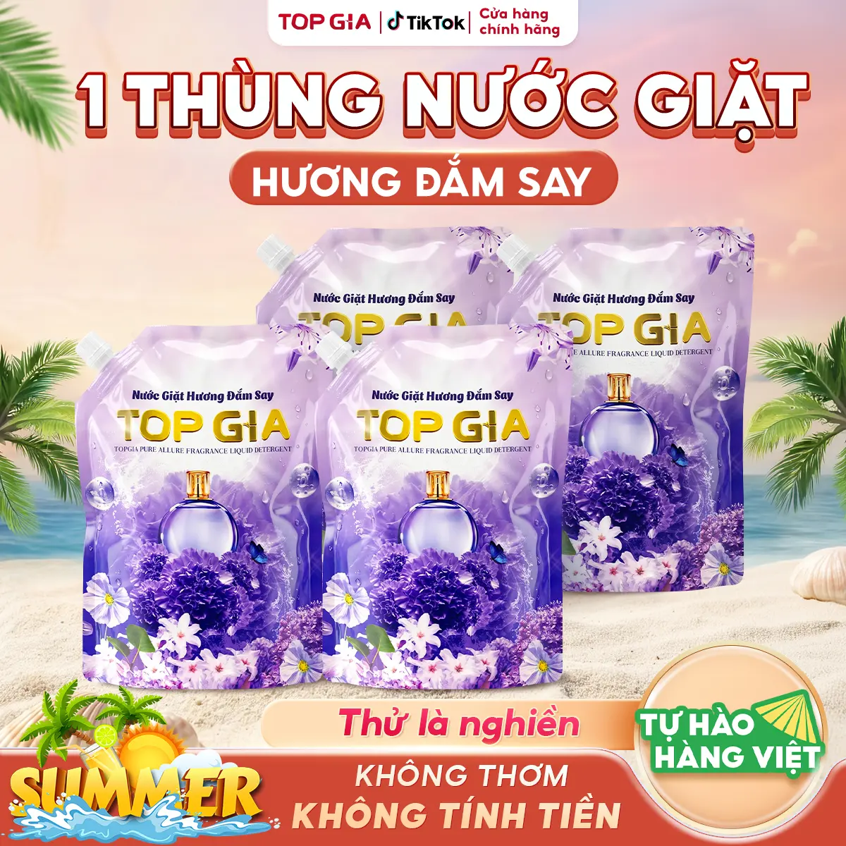 [GIÁ ĐỘC QUYỀN] Combo Túi Nước Giặt Xả TopGia Hương Lavender – Làm Sạch Quần Áo, Mềm Vải, Thơm Lâu Dễ Chịu (Túi 1L) – Sản Xuất Tại Việt Nam bta