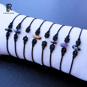 Gelang Batu Chips Tali Serut Micro Macrame