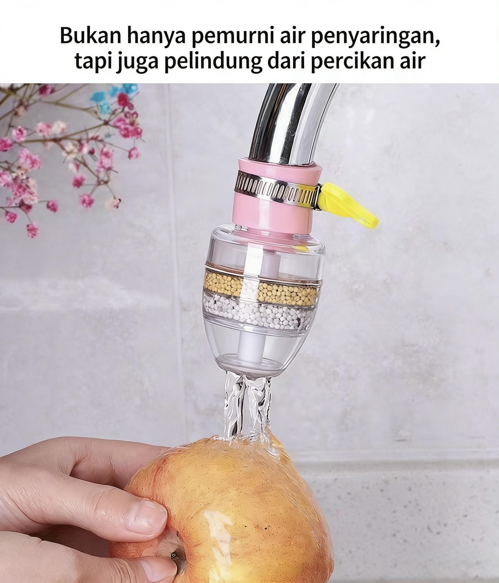 【Sam's market】Saringan Air Kran Filter Sambungan Keran Wastafel Dengan 4 Lapis Penyaring Water Filter Karbon