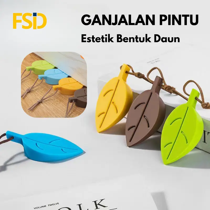 FSID Ganjalan Penahan Pintu Silikon Door Stopper Bentuk Daun Pengganjal Ganjal Pintu 0