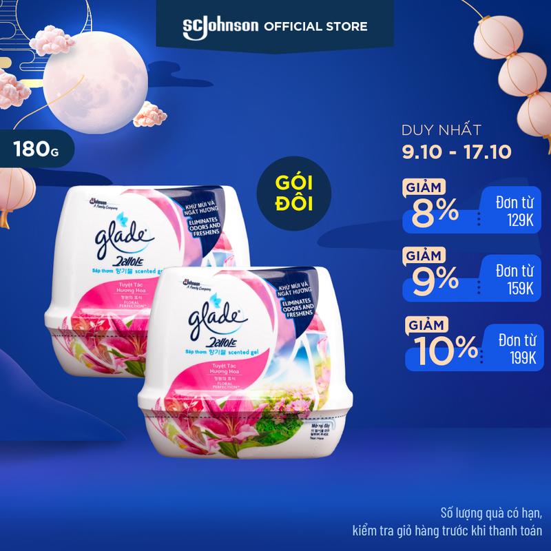 Bộ đôi GLADE Sáp Thơm Tuyệt Tác Hương Hoa 180gx2