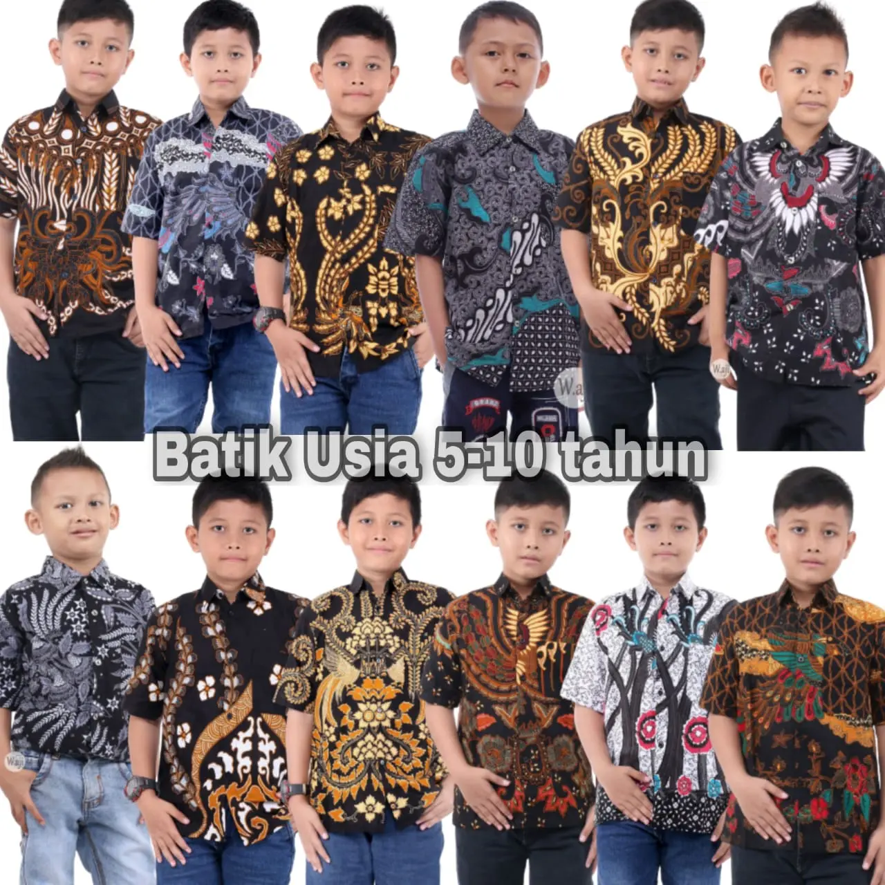 Kemeja Batik Anak Laki Laki  Baju Anak Laki Laki 3th 4th 5th 6th 7th 8th 9th 10th 11th 12th Pakaian anak cowok