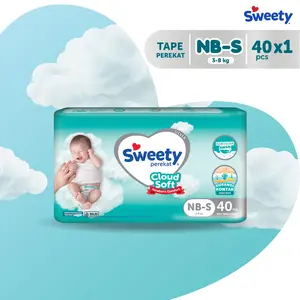 SWEETY SILVER NB-S   New born  Sekali Pakai Isi - 20pcs 40pcs Popok Bayi Perekat