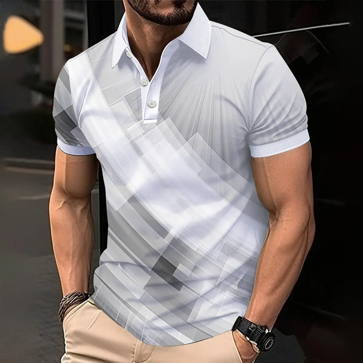 Men's fashion Short-sleeved Golf POLO Shirt Casual Cotton Breathable Top Lapel Korean Comfortable T-shirt Top (color optional)