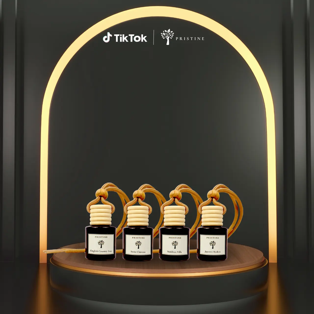 Pristine Hotel Car Diffuser 4-Pack Bundle - 8ml | Anti-Spill Hotel Fragrance For Car Air Freshener