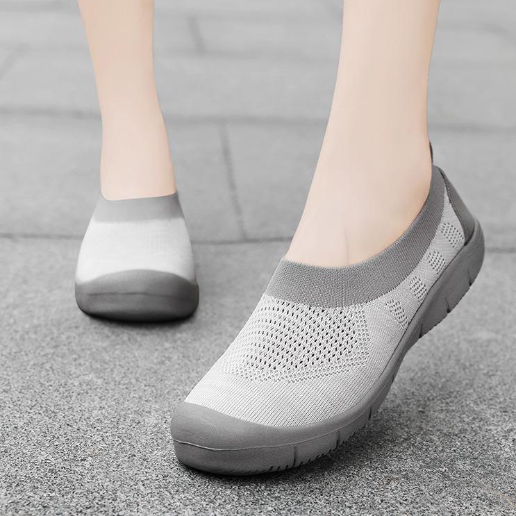Fashion Wanita Slip-On Flat Nyaman Wanita Sepatu Lari Casual Shoes Sneakers Olahraga 1