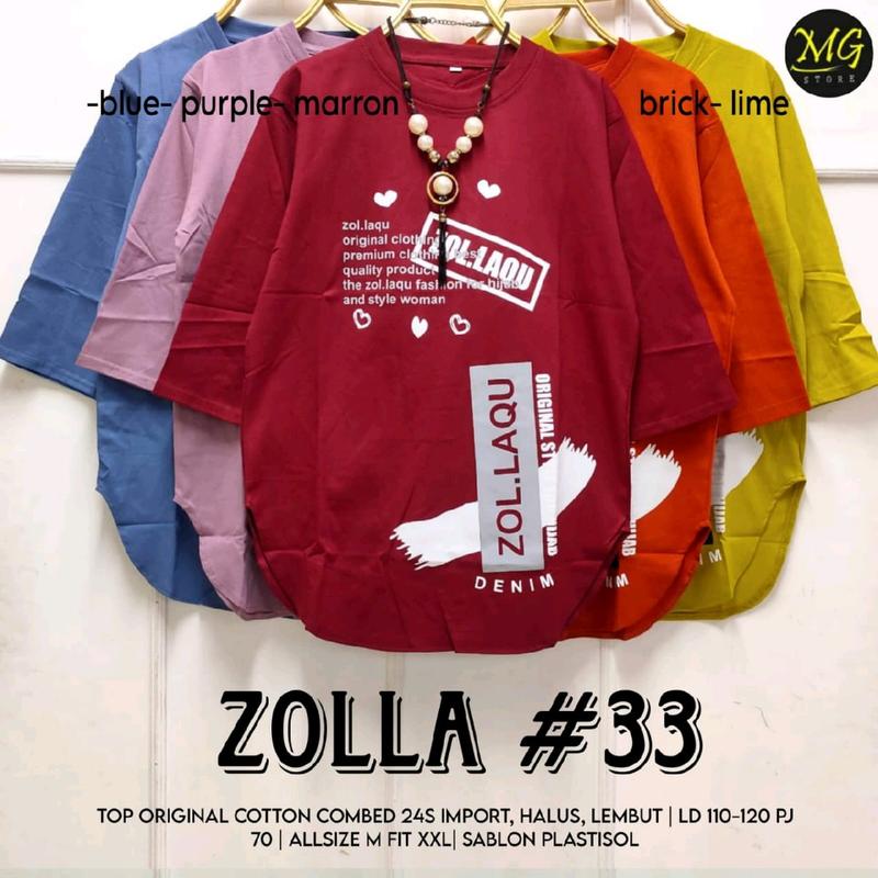 Kaos Zolla•Zollaqu•Zolla Top #33 • Kaos atasan wanita Jumbo trendy 1