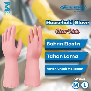 Sarung Tangan Cuci Piring - Summitech Pastel Series LT F 02 - Clear Pink