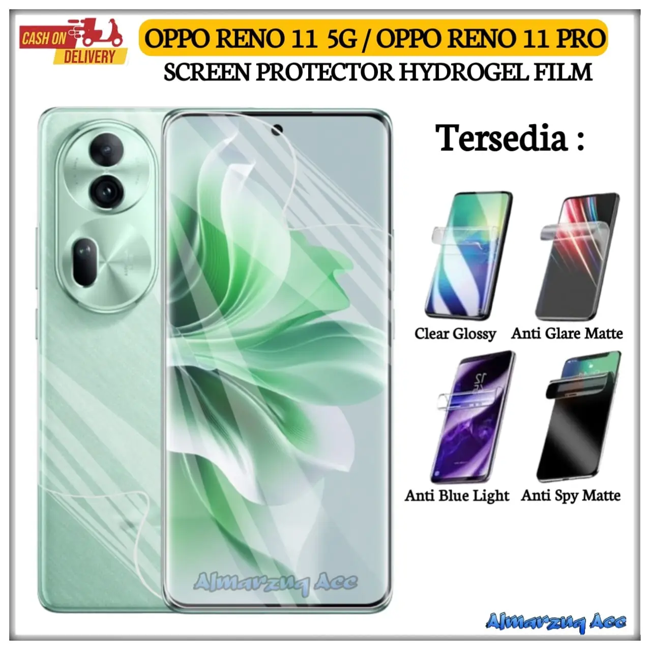 Anti Gores Hydrogel Film Oppo Reno 11 5G Reno 11 Pro Screen Protector HP Full Cover