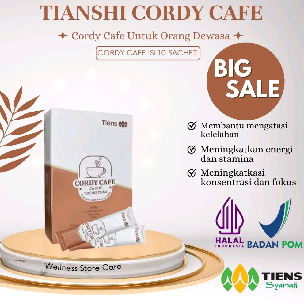 Cordy Cafe Tianshi Meningkatkan Stamina - Kopi Instan dengan Ekstrak Cordyceps sinensis Coffee