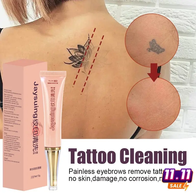 Krim Pembersih Tato Botanical Formula Essence Safe Removal Tattoo & Cuci Alis Cream & Krim Pembersih Tato - Singkirkan Tato yang Tidak Diinginkan