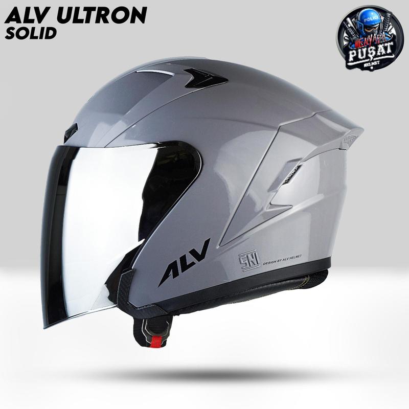 HELM ALV ULTRON KACA VISOR SILVER | HELM HALF FACE PREMIUM UNTUK PRIA DAN WANITA DEWASA SNI 2