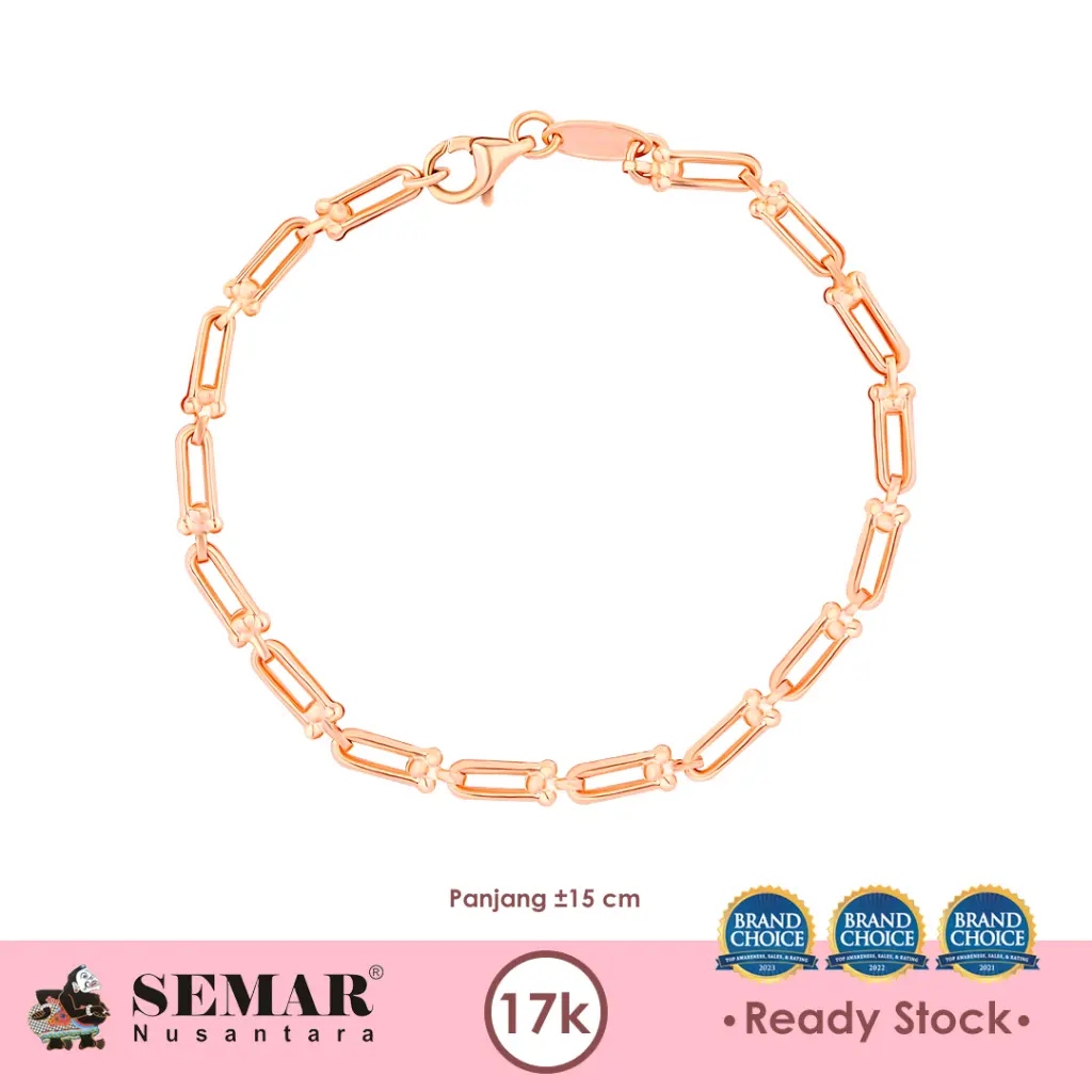Gelang Emas Noella Twirly Rose Gold 17K Semar Nusantara