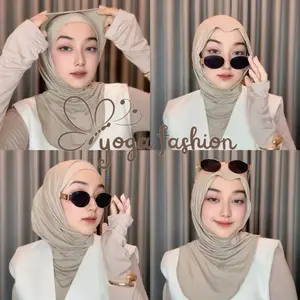 HIJAB INSTAN SIZE M BERGO HUMA BAHAN KAOS RAYON COOLTECH MELEYOT PASHMINA TOP BISA EMPAT MODEL
