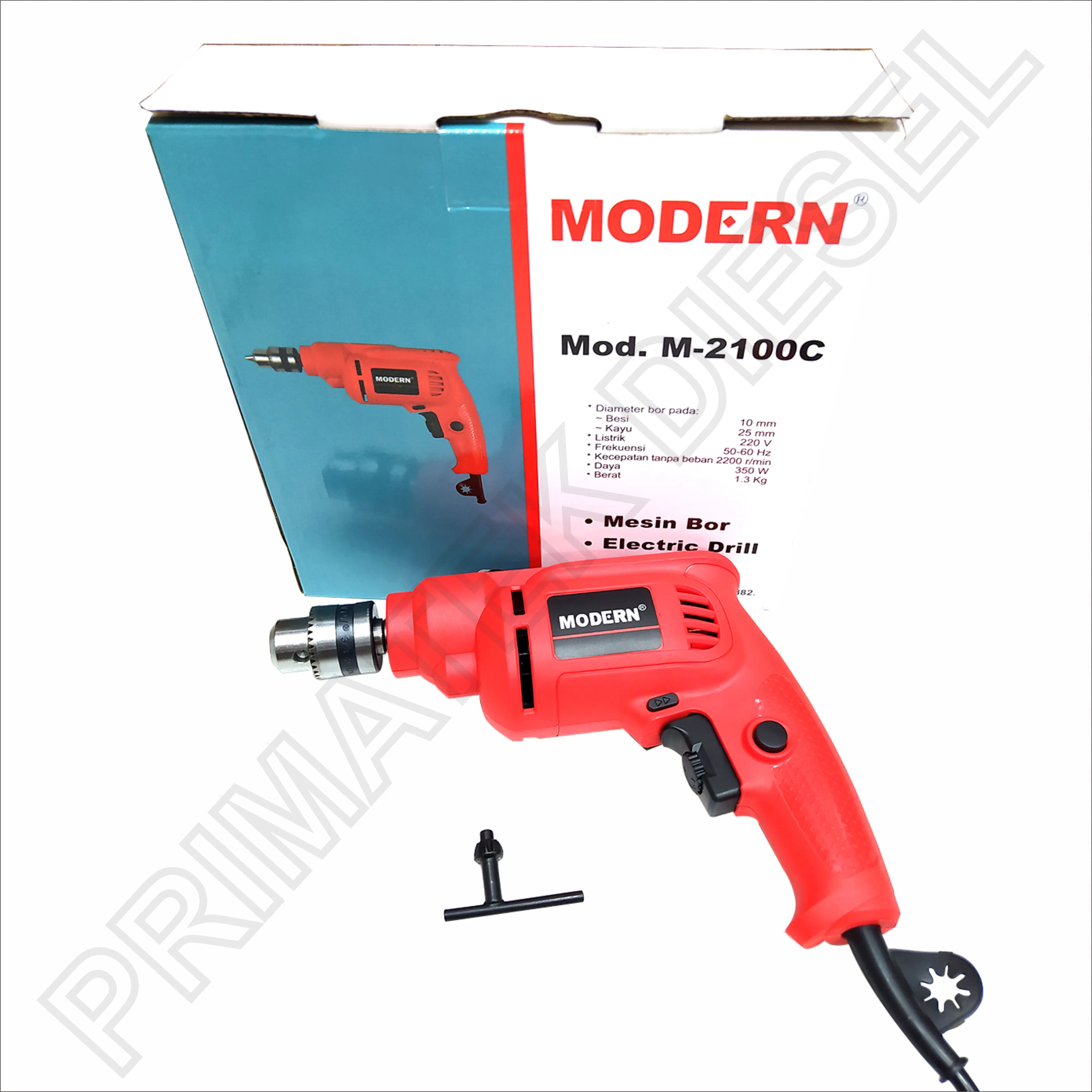 Mesin Bor Tangan M2100C MODERN Besi Kayu Listrik 10 mm / Bor Electric Drill 10mm M 2100 C MODERN