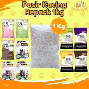 PASIR KUCING GUMPAL Top Toto Repack 1 kg | Pasir Wangi
