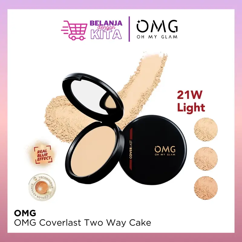 OMG Oh My Glam Coverlast Two Way Cake - Real blur effect 12 g - Bedak Padat Kontrol Minyak Hingga 8 Jam 0